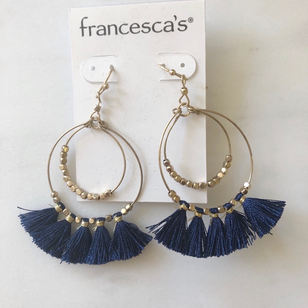 💙✨BOHO GOLD & BLUE FRANCESCA EARRINGS✨💙